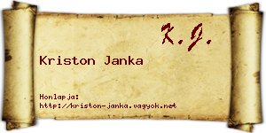 Kriston Janka névjegykártya